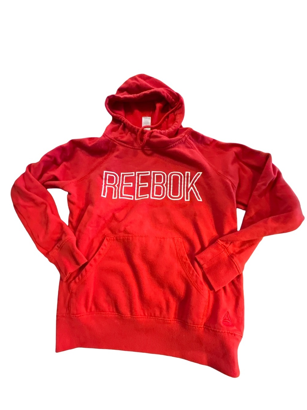 Reebok Classic Spellout Fleece Hoodie Red Small S Gym Style Streetwear Y2K Style